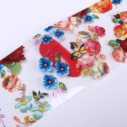 100*4cm/pcs Nail Foils colorful beauty Flower Starry Nail Art Transfer Sticker Manicure Tips Decoration