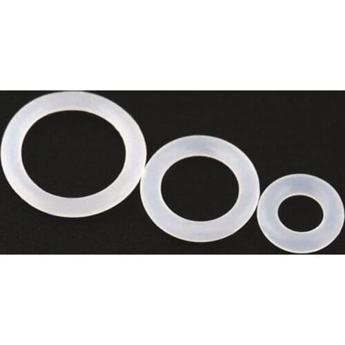 2Pcs -100Pcs OD 3-60mm White Silicone Rubber Washer O-Ring Seals Gaskets Cross Section 1mm 2mm 3mm
