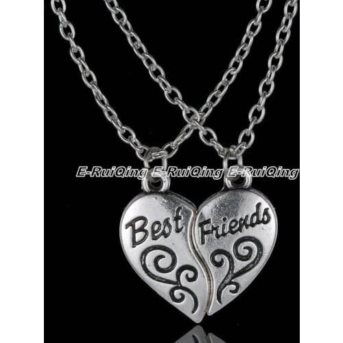2PC/Set Beautiful Best Friends Pendant Necklace In My Heart Love Jewelry Trendy Boy Girl Gift Friendship Lovers' Choker Collar