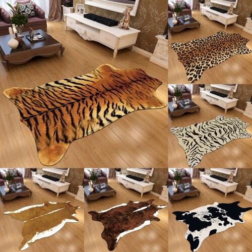 2020 Imitation Animal Skin Carpet Non-slip Cow Zebra Striped Area Rugs And Carpets For Home Living Room Bedroom Floor Mat