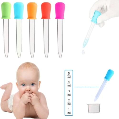 3/5/7 Pcs Baby Dropper Medicine Feeder Child Medicine Device Silicone Pipette Liquid Food Dropper Infant Utensils 5ML