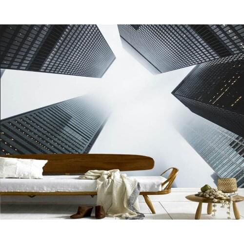 Papel de pared Skyscrapers City photo building 3d wallpaper,living room sofa TV wall bedroom bar wall papers home decor murals