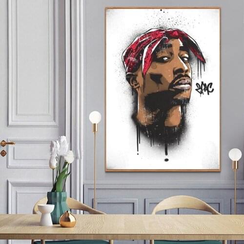 Abstract Handsome Male Rapper Canvas Painting Wall Art Nordic Posters and Prints Wall Pictures for Living Bedroom Decoration