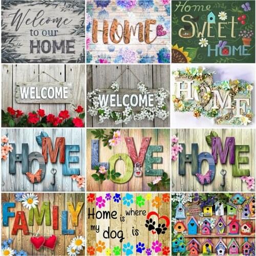 Diamond Mosaic Home Rhinestones Art DIY Diamond Painting Landscape Cross Stitch Text Bead Diamond Embroidery Home Decor