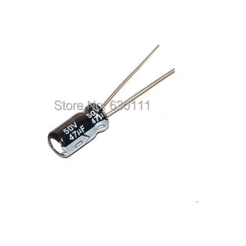100pcs 50V/47UF 50V 47UF 6.3*12MM Aluminum Electrolytic Capacitor