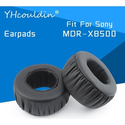 Earpads For Sony MDR-XB500 MDR XB500 Headphone Accessaries Replacement Ear Cushions Wrinkled Leather Material