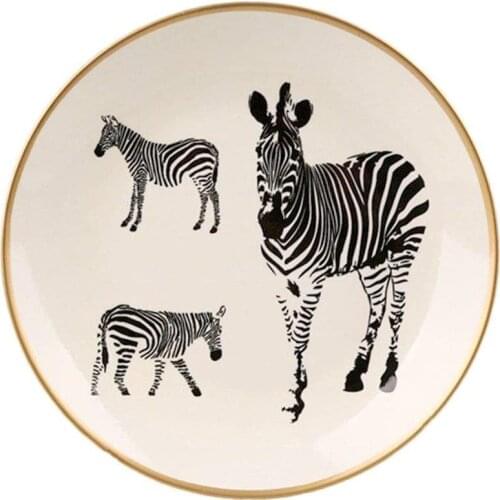 Lucky Art White Zebra Plate 21 cm UU011