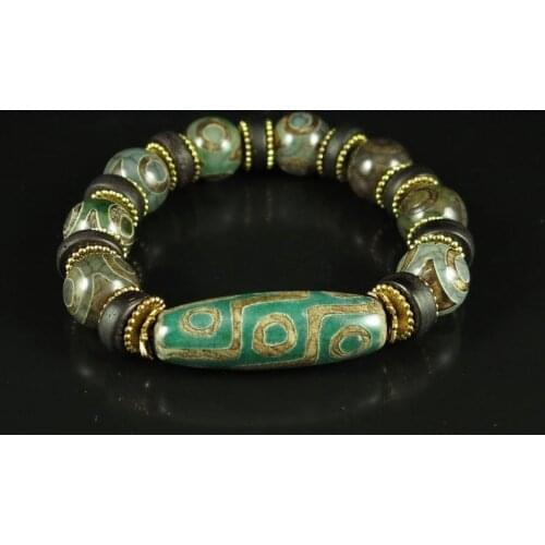 Tibetan Style Buddhist Prayer Beaded Bracelet Carve Tibetan Tianzhu Beads Mala Bracelet Rosary Bangle Jade Jewelry