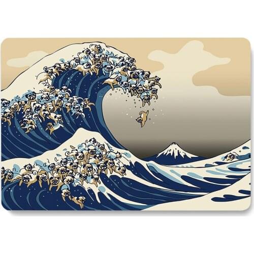 The Great Wave Off Kanagawa dogs Pattern Laptop Case For Apple MacBook Retina Air 11 12 13.3 New Pro 15.4 16 inch Cover shell
