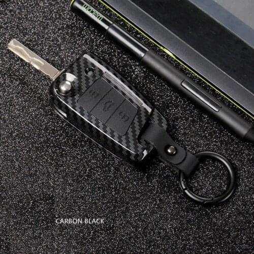 ABS Carbon fiber Key Case Cover Fit for Volkswagen Polo Golf 7 Tiguan For Skoda Octavia Kodiaq Karoq For SEAT Ateca Leon Ibiza