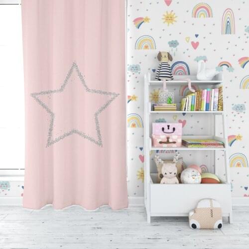 Digital Printed Childrens Room Anti-Allergic, Easy To Clean Cornice and Rustic Rod Compatible Backdrop Curtain