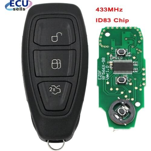 Intelligent Remote Key 434MHz ID83 Chip for Ford Focus C-Max Mondeo Kuga Fiesta B-Max 2011 2012 2013 2014 2015