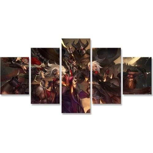 LoL Pentakill Community Art Canvas Painting 5 Pieces Canvas Decoration Wall Art Prints Living Room Home Decoration