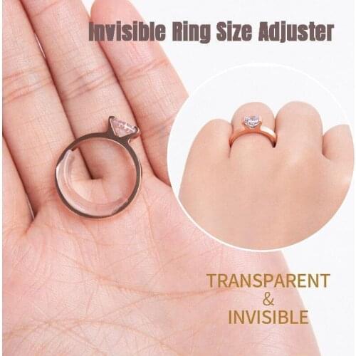Ring Re-sizer 8 Sizes/Set Invisible Transparent Ring Size Adjuster Silicone Reducer Ring Sizer for Prevents Ring From Sliding Of