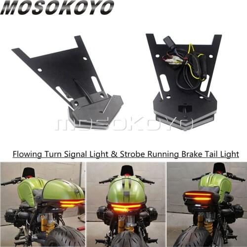 For BMW R NineT 2014-18 2019 Tail Tidy LED Fender Eliminator Kit Intergated Turn Signal Taillight w/ License Plate Holder Lights