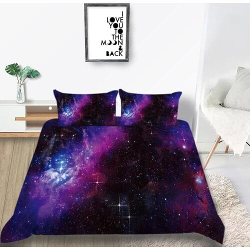Thumbedding Galaxy Bedding Set King Size Mysterious Duvet Cover Queen Romantic Twin Full Single Double Comfortable Bed Set
