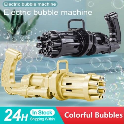 Hot Kids Bath Toys Bubble Gum Machine Toys For Children Electric Bubbles Gatling Bubble Machine Dropship Best Gifts For Kids