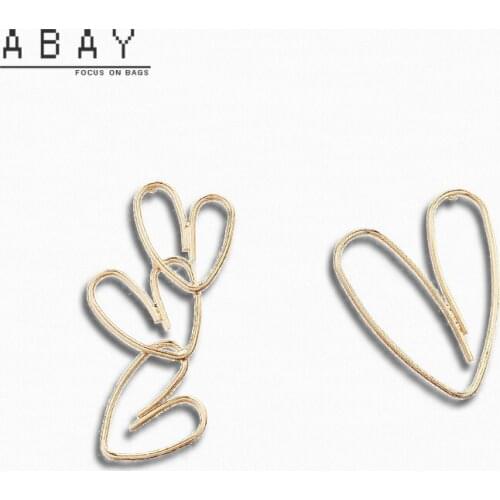 Fashion Hot Sale Asymmetric Love Earrings Women 2020 New Simple Versatile Long Short Temperament Design Sense Girl Ear Pendant