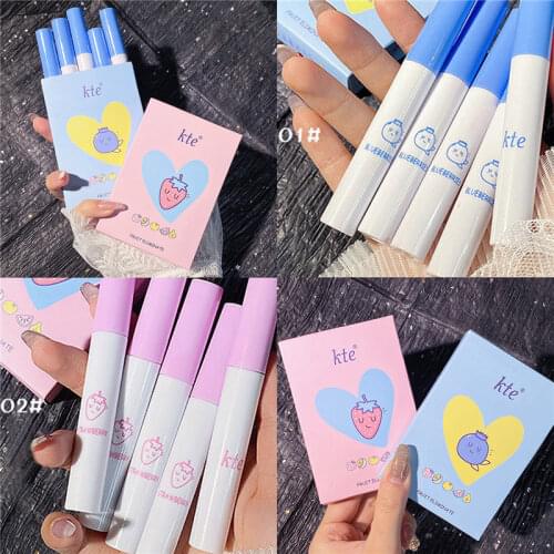 5 Color Cigarette Lip Gloss Set Fruit Lipstick Velvet Matte Lasting Lipsticks Tint for Lips Waterproof Non-stick Cup Lipstick