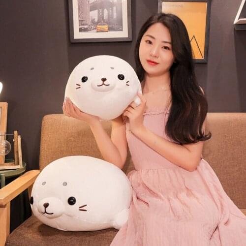 New 50-60CM Soft Down Cotton Lying Seal Plush Toys Lovely Stuffed Animal Doll Kawaii Pillow Home Decor Brinquedos Gift For Kids