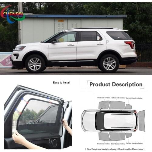 For Ford Explorer 2016 Car Full Side Windows Magnetic Sun Shade UV Protection Ray Blocking Mesh Visor Car Decoration Accessories
