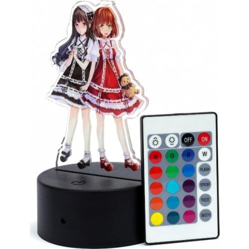 Promotional VOGRACE transparent remote control Led standees printed cartoon anime plastic clear colorful light LED standee