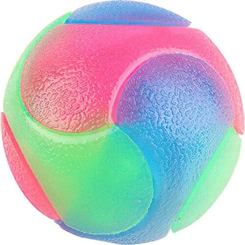LED Light up Dog Balls Flashing Elastic Ball LED Molar Ball Glowing Ball Pet Color Light Ball Interactive Toys EF