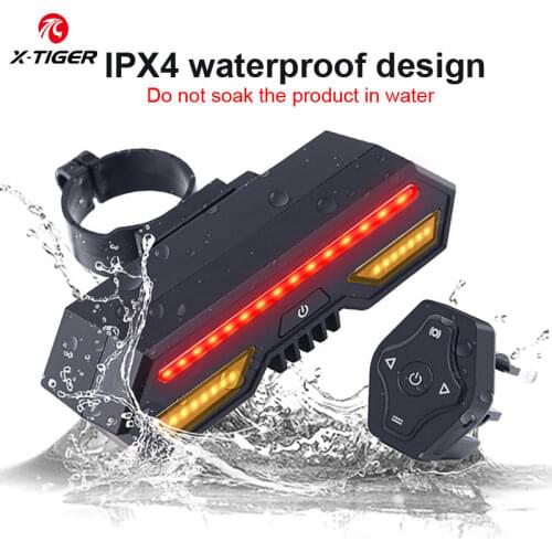 X-Tiger Bike Light Bicycle Turn Signal Wireless Remote Control Steering Tail Light Waterproof Safety Warning Bicycle Rear Light