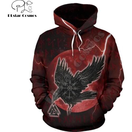 Viking hoodie Odins Raven Vegvisir Valknut Runes 3D Printed Men Zip Up Hoodie Harajuku Streetwear Unisex Jacket Tracksuit YY027