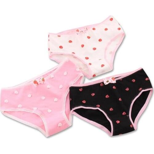 New Arrived 4Pcs/Lot Girl Panties Underwear Lace Briefs Cotton Lingerie Soft Comfortable Bowknot Cartoon Panty Wholesale 689-4