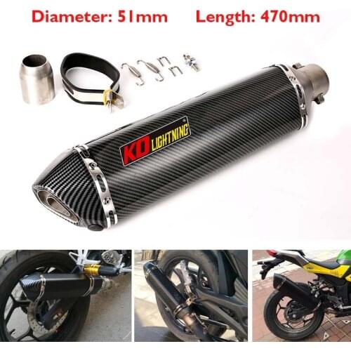 Universal 38-51mm Racing Motorcycle Exhaust System Muffler Escape with Removable db Killer Baffles Tip