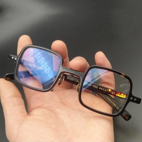 Handmade vintage acetate mens thick frame myopia prescription optical glasses ladies vintage literary square reading glasses