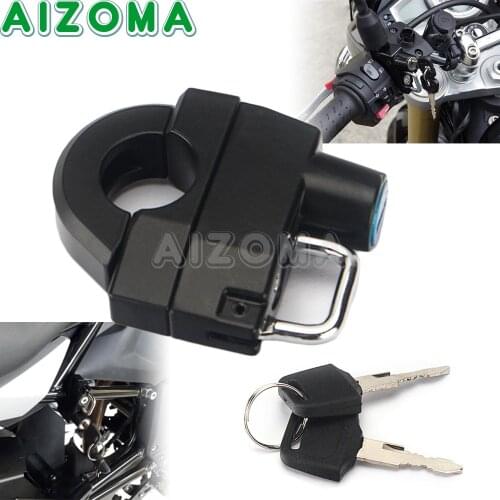 Motorcycle Handlebar Lock Safety Anti-theft Helmet Lock With 2 Keys Outdoor Dirt Bike Bicycle Accessories 25mm 1'' Frame Tube