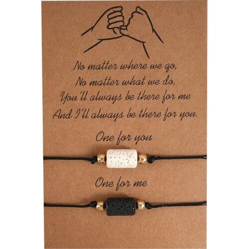 Pinky Promise Bracelets Wish Bracelets Distance Matching Card Bracelets Couple Family Sisters Best Friends Family