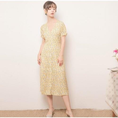 Bella Philosophy Women Summer Lantern Sleeve Midi Dress Vintage Print Floral Female Boho Dress Casual Holiday Lady Beach Dress