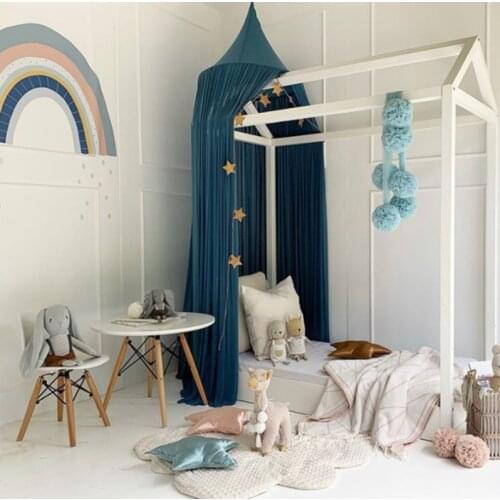 1PC Nordic Style Princess Lace Kid Baby Bed Canopy Curtain Room Mosquito Net Bedding Round Dome Child Play Tent House Decoration