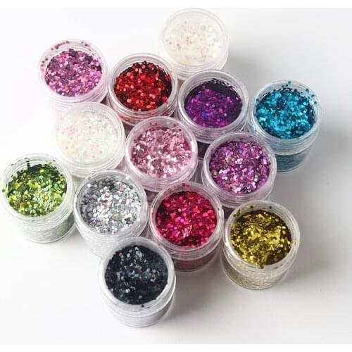 10Ml Laser Hexagonal Sequin Shiny Nail Polish Powder Flake Dust Sparkling Chrome-Plated Paint Polish Nail Polish Nail Decoration