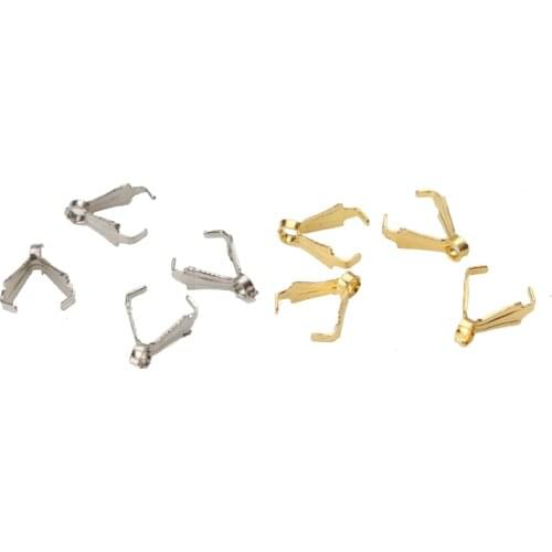 50pcs/lot 8*6mm Rhodium/Gold Color Clasps & Hooks Diy Jewelry End Caps Accessories