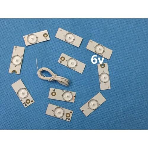 50Pieces/lot Led Strips 6v Bulbs Diodes 32-65 inch Tv Optical Lens Fliter Backlight w/ cable Double-side Tape