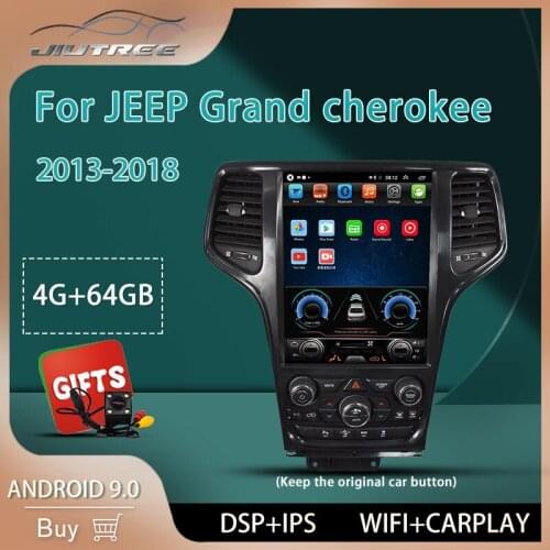 For Jeep Grand Cherokee 2014 2015 2017 car radio navigation vertical screen Tesla style Android9.0 car GPS audio with carplay