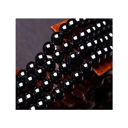 5A DIY manual material natural Black Onyx semi-finished beads bulk crystal bead section free shipping