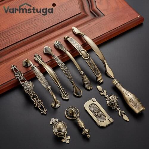 European Antique Handle Knob Furniture Handle Kitchen Cabinet Handle Drawer Handle Pulls Zinc Alloy Cupboard Handles