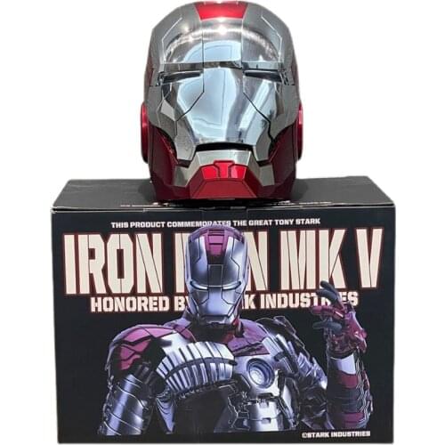 Hasbro Marvel Avengers MK5 Mark 5 1/1 Helmet Cosplay Iron Man 2 Figurine Action Figure Anime Model Toy Collection Voice Control