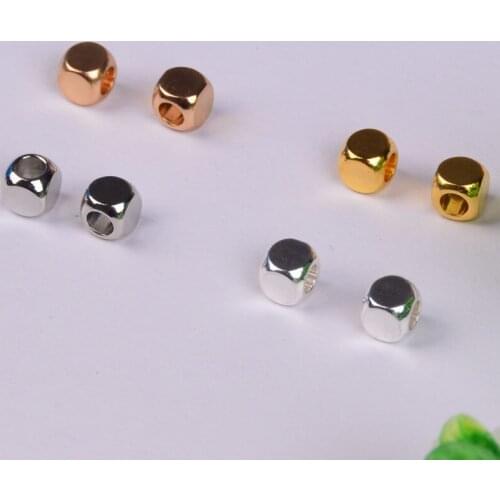 5mm smooth loose beads large hole isolation beads diy copper jewelry accessories necklace pendant jewelry accessories