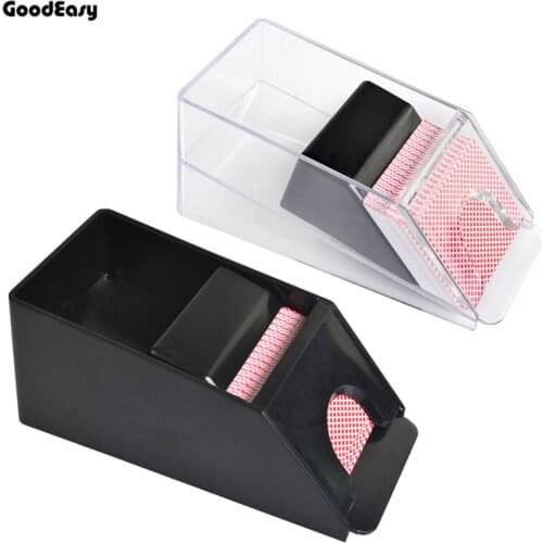 HOT Professional Deluxe Texas Hold'em Baccarat Poker Card Plastic Black and Transparent Card Shoe for 1-2 decks playing cards