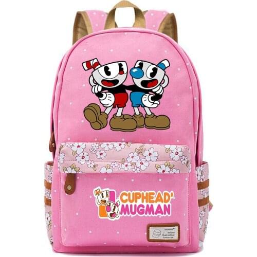 Anime Cuphead Canvas Schoolbag Teenger Backpack Packsack High Quality Casual Mochila Unisex Student Travel Laptop Bag