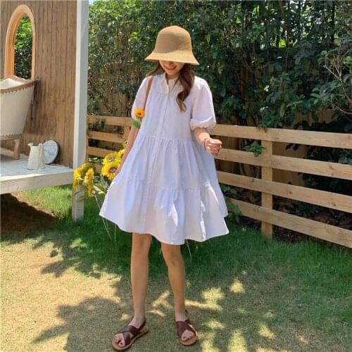 KMETRAM Solid Summer Dresses