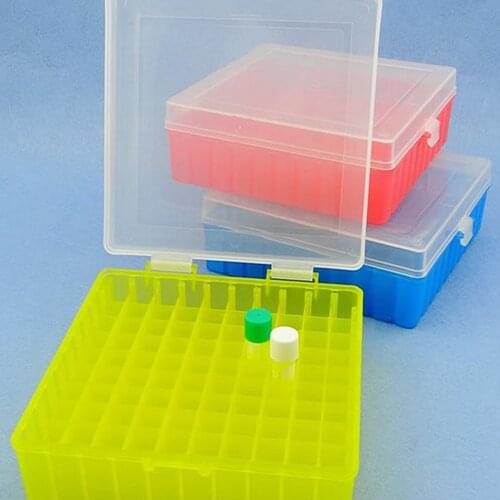 100 Holes laboratory Plastic tube box use for 2ml,1.5ml 1.8ml cryopreservation tube with connection cover