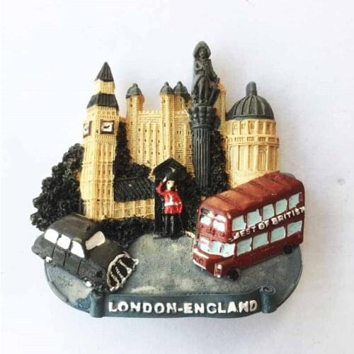 Lychee England London Square Fridge Magnets 3D Building Refrigerator Magnetic Sticker Home Decoration Travel Souvenirs