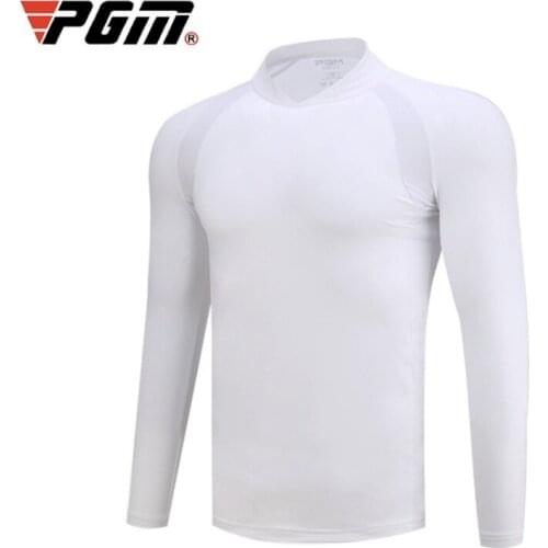 PGM Golf Men Ice Silk Bottoming Shirt Summer Sunscreen Long Sleeve T-shirt Cool Cotton Clothes Breathable YF181 Wholesale